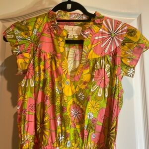 Flora Bea mod flower 🌸 👗 dress size medium waist 12-16 P2P 14-18🌺🌼